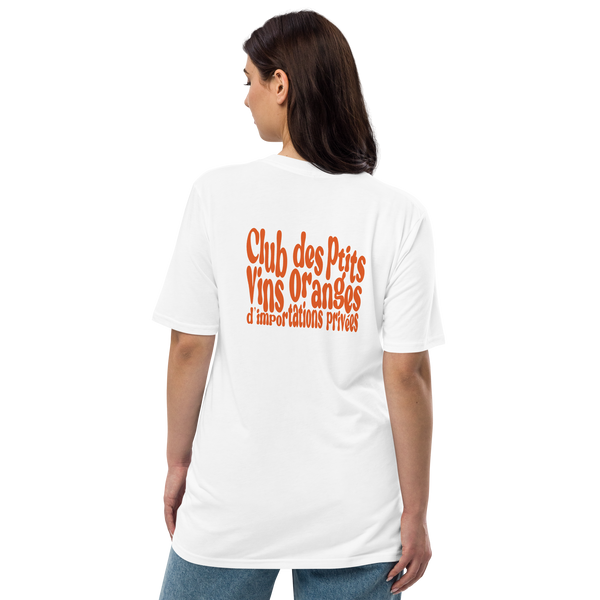 T-shirt unisexe premium éco-friendly - imprimé orange - Club des ptits vins oranges d'importations privées