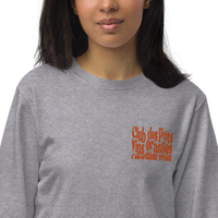 Sweatshirt unisexe matériel éco-friendly - Club des ptits vins oranges d'importations privées